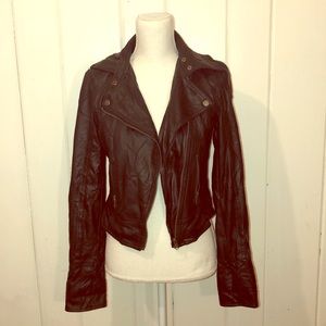 Bar III Women’s Black Faux Leather Jacket